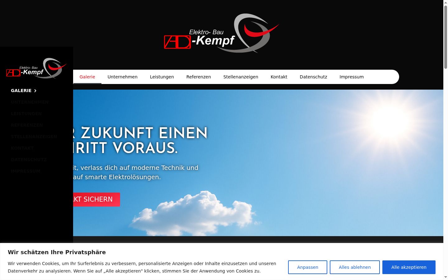 Screenshot of the consent banner shown before any interaction