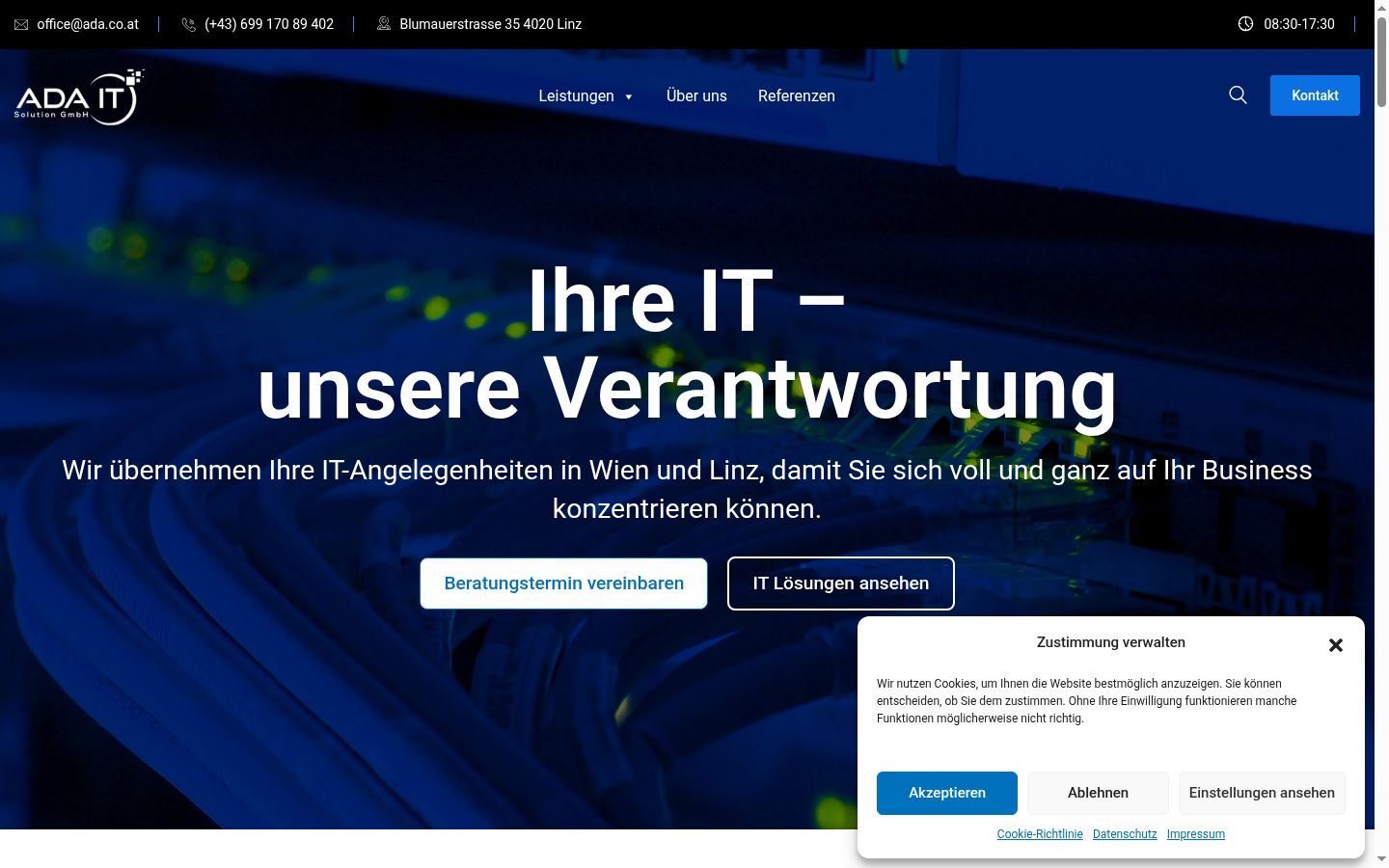 Screenshot tal-banner tal-kunsens muri qabel kwalunkwe interazzjoni