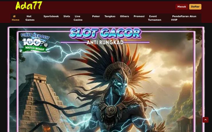 Captura de ecrã de ada77slot.com