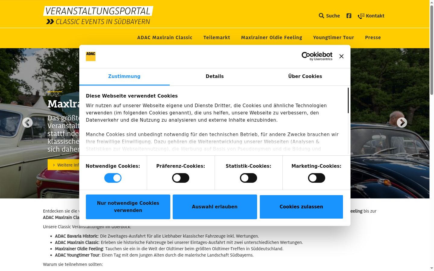 Zrzut ekranu banera zgody wyświetlanego przed jakąkolwiek interakcją