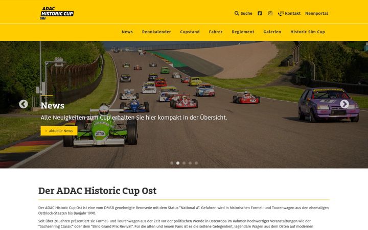 Captura de pantalla de adac-historic-cup.de