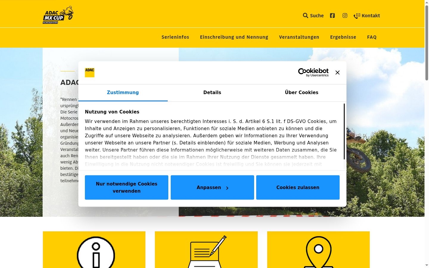 Sutikimo reklamjuostės, rodytos prieš bet kokią sąveiką, ekrano kopija
