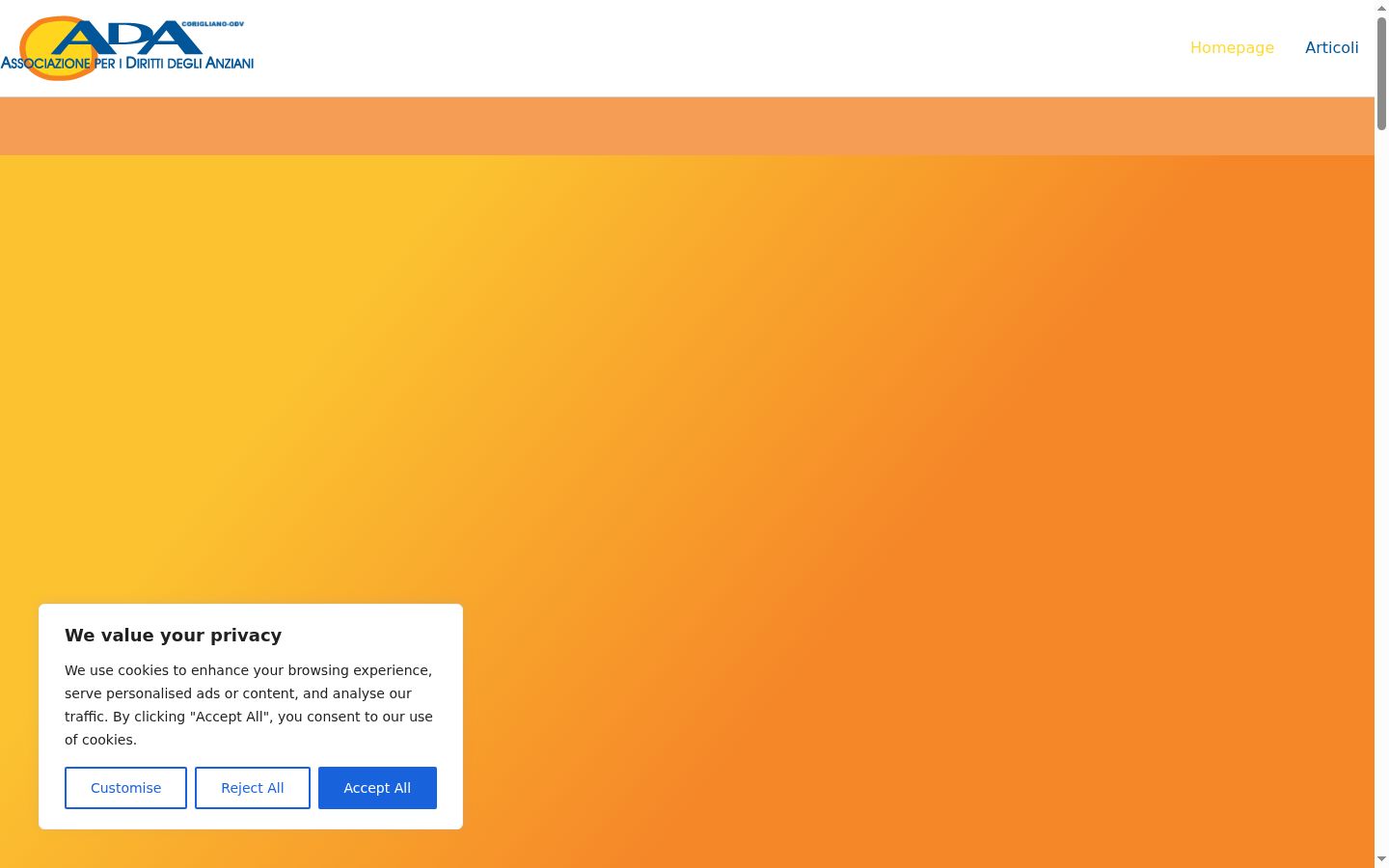 Captura de pantalla del banner de consentimiento mostrado antes de cualquier interacción