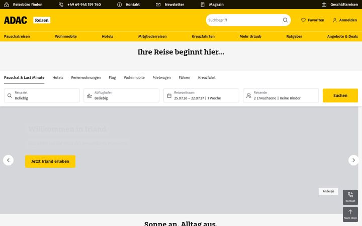 Screenshot of adacreisen.de