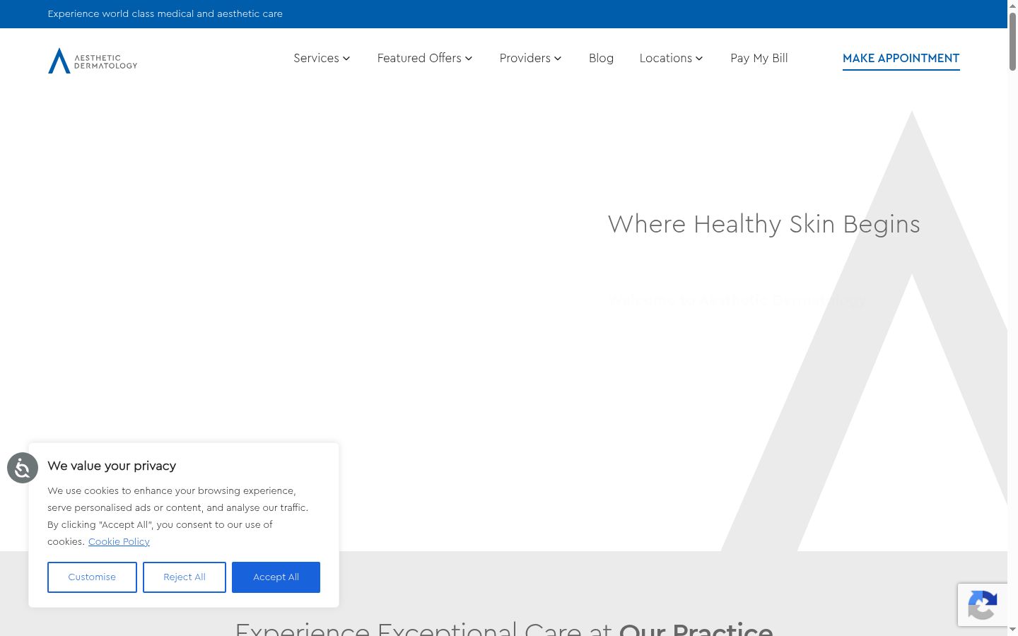Screenshot of the consent banner shown before any interaction