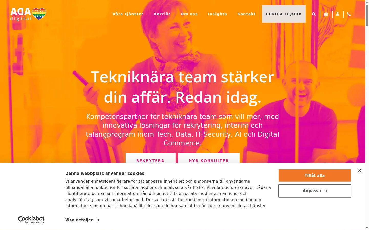 Screenshot des Einwilligungsbanners vor jeglicher Interaktion