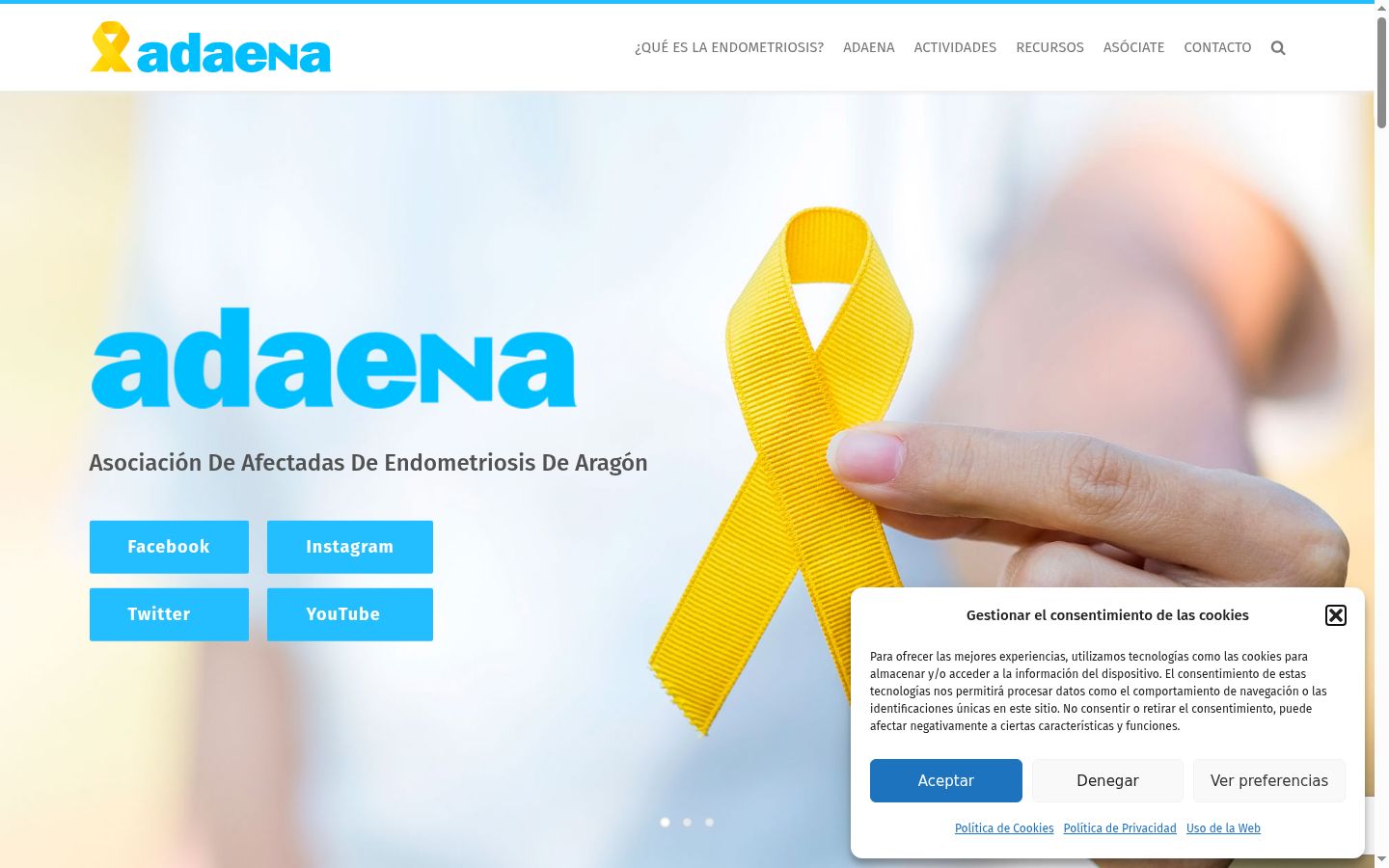 Screenshot of the consent banner shown before any interaction