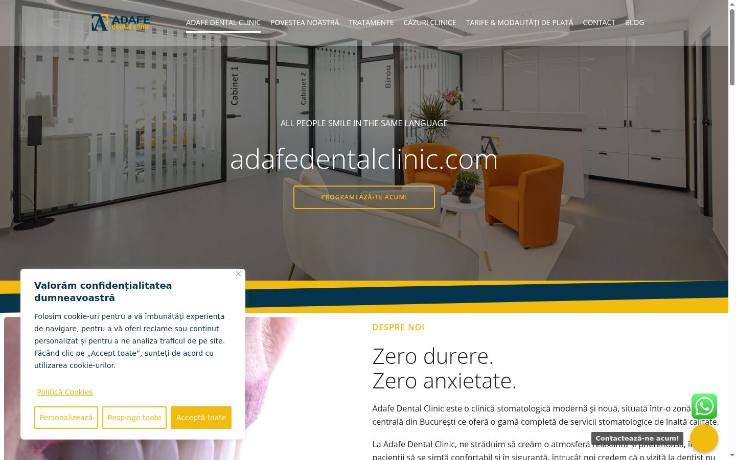 Screenshot of the consent banner shown before any interaction