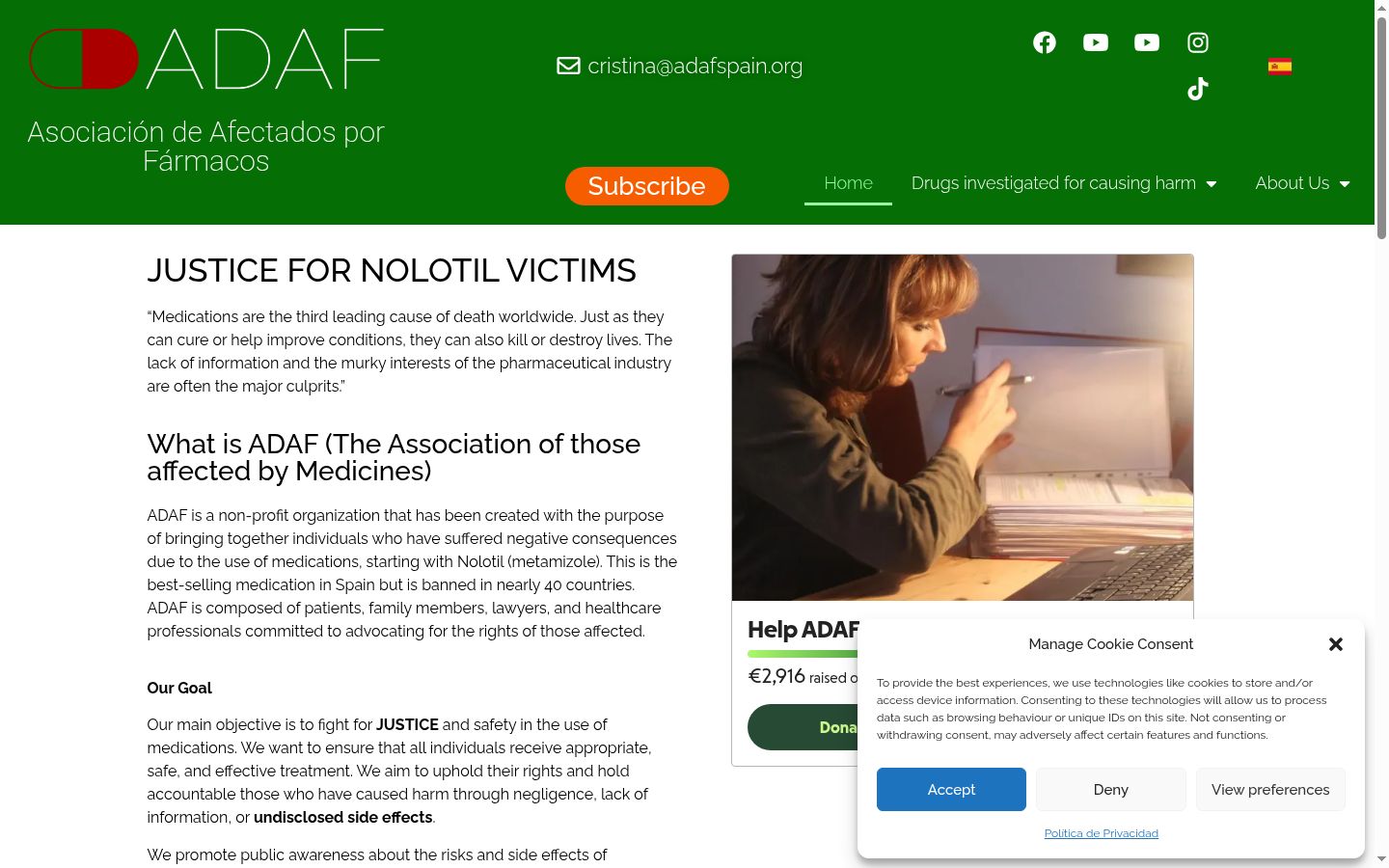 Screenshot of the consent banner shown before any interaction