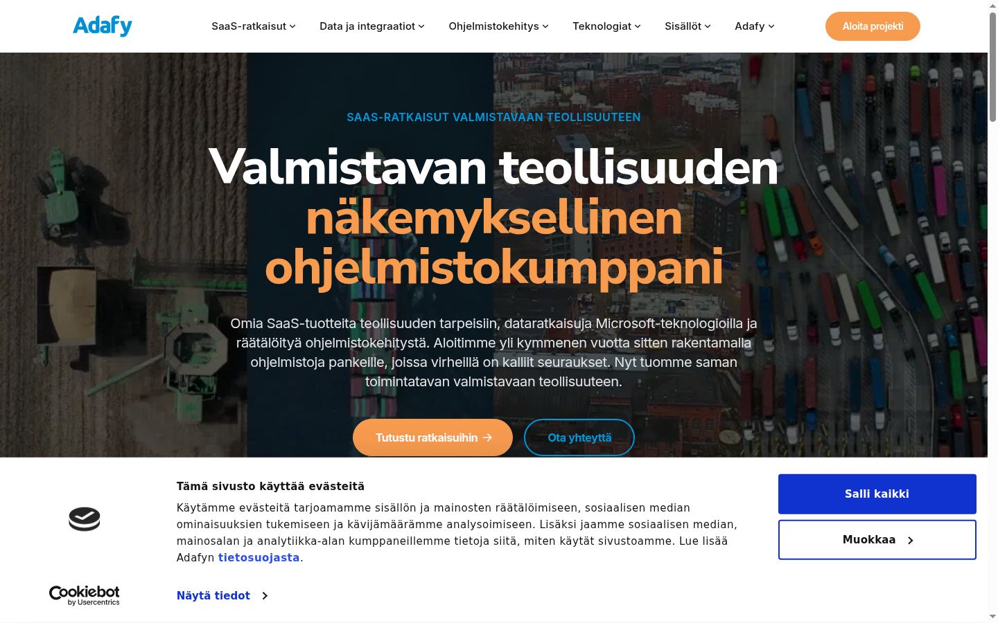 Screenshot del banner di consenso mostrato prima di qualsiasi interazione