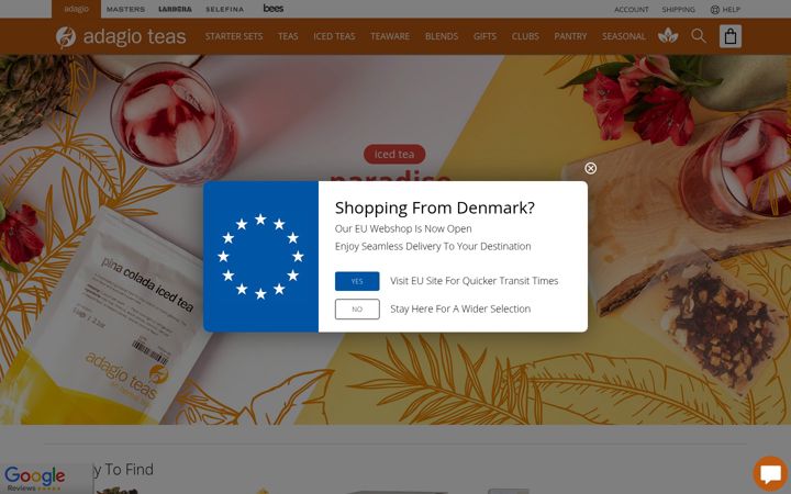 Screenshot of adagio.com