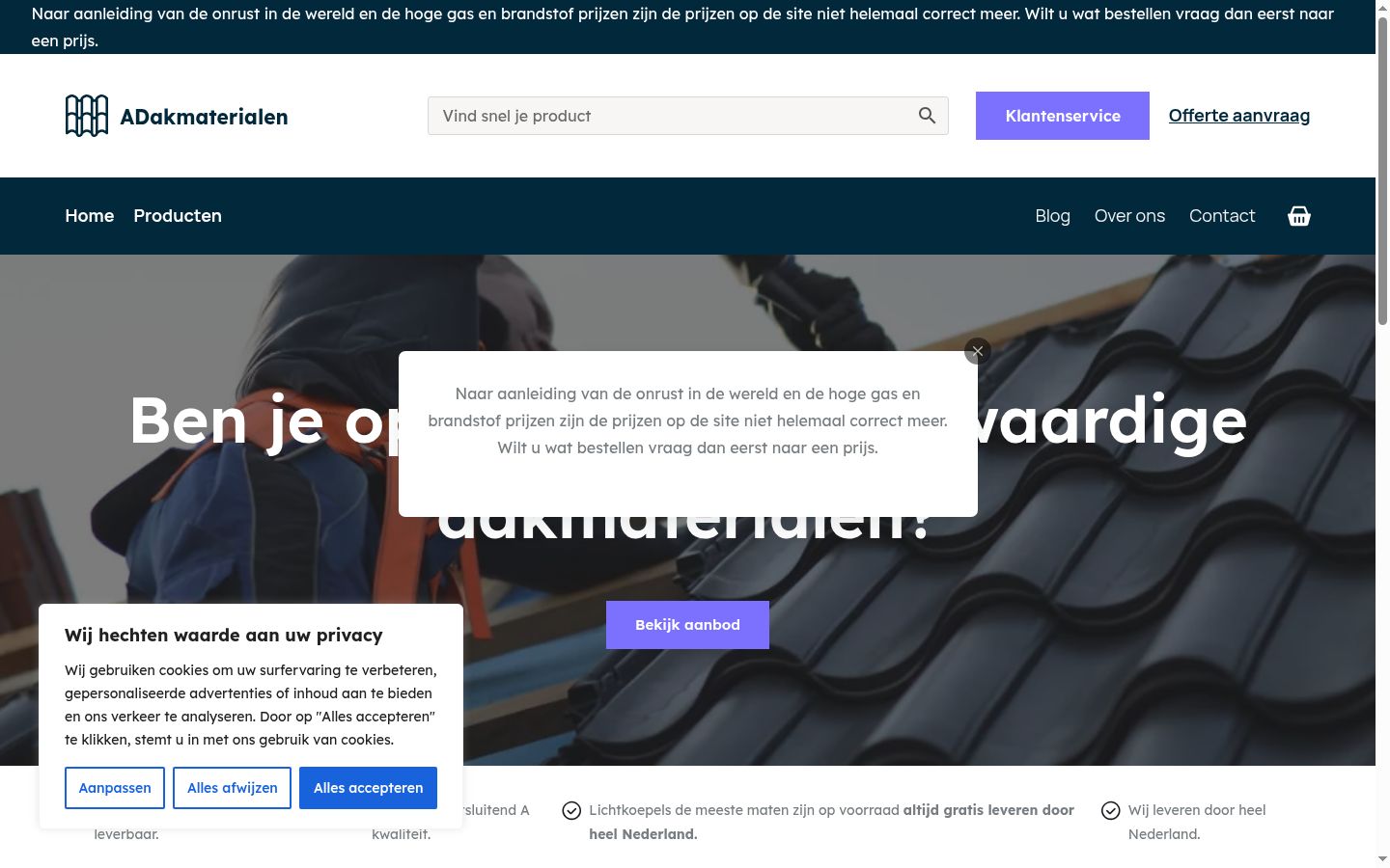 Screenshot of the consent banner shown before any interaction