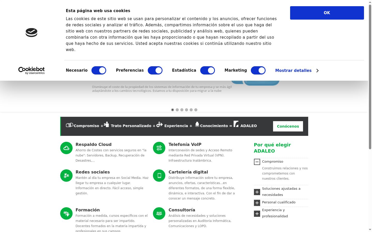Capture d'écran de la bannière de consentement affichée avant toute interaction