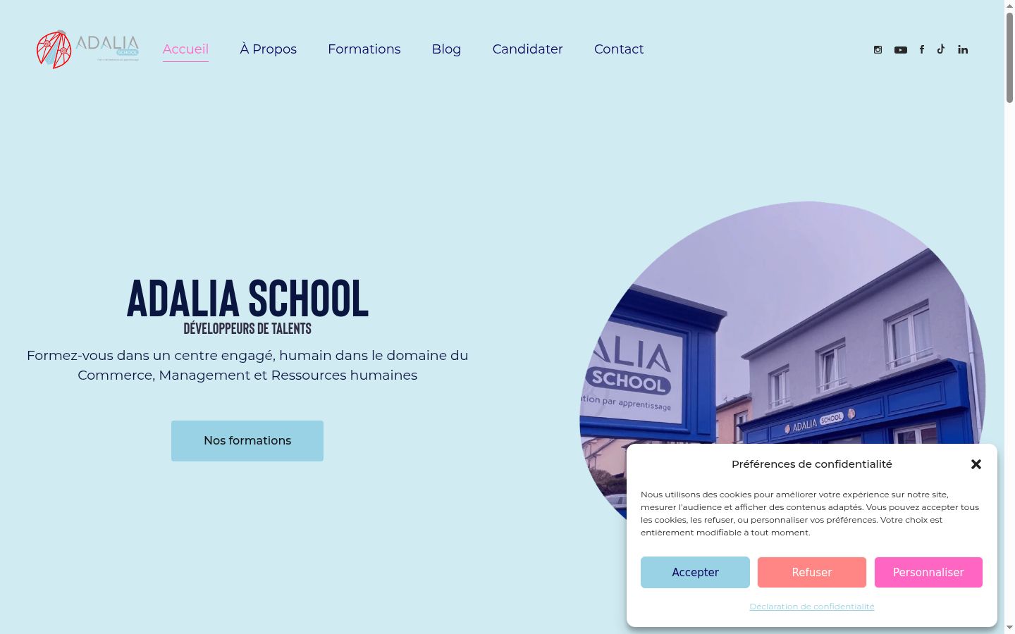 Screenshot of the consent banner shown before any interaction