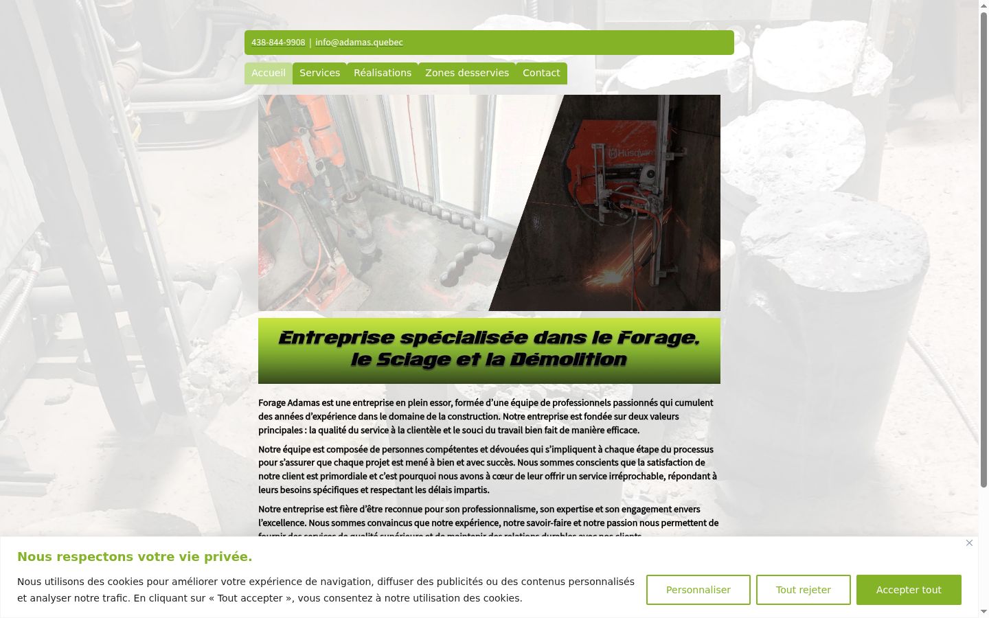 Screenshot del banner di consenso mostrato prima di qualsiasi interazione