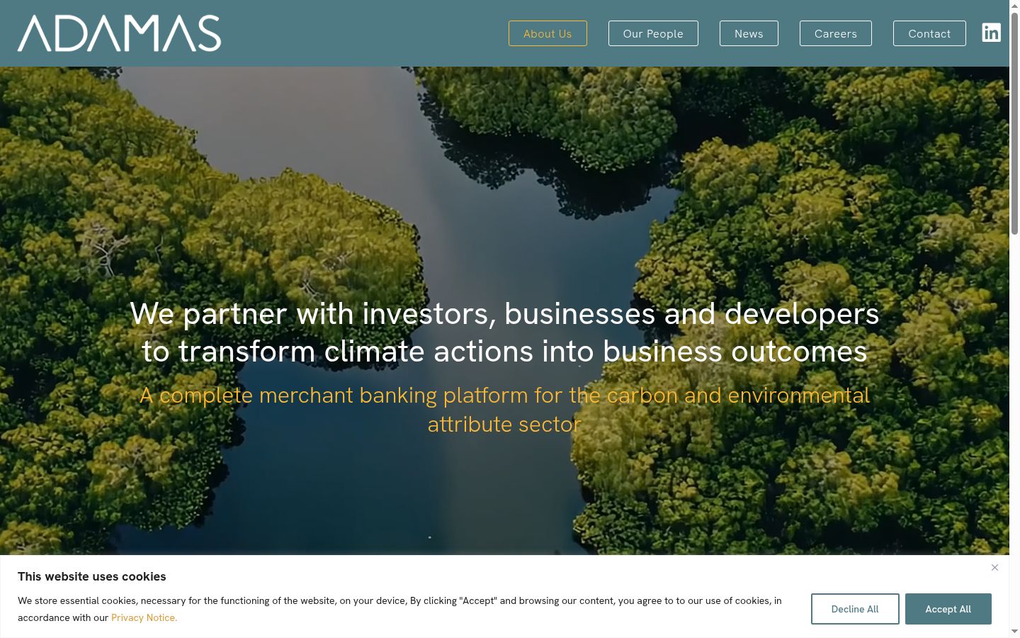Screenshot of the consent banner shown before any interaction