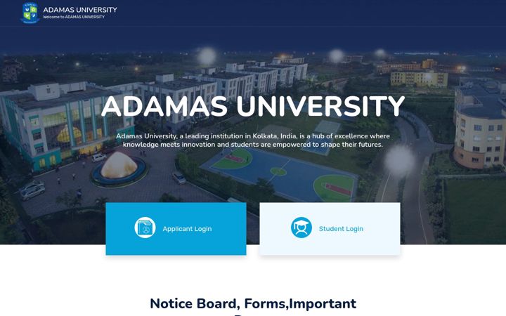 Screenshot of adamasknowledgecity.ac.in