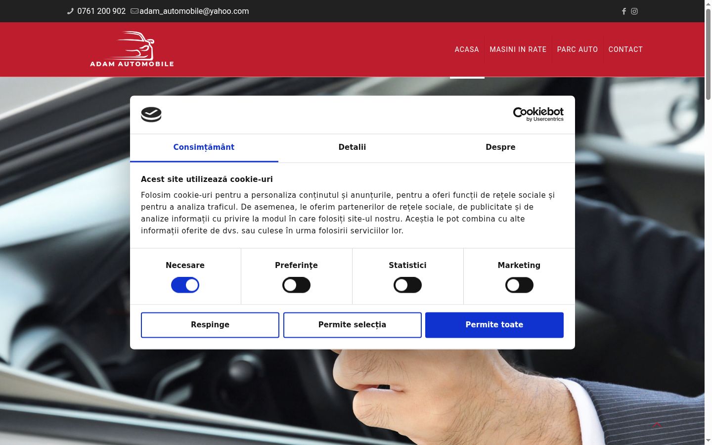 Zrzut ekranu banera zgody wyświetlanego przed jakąkolwiek interakcją