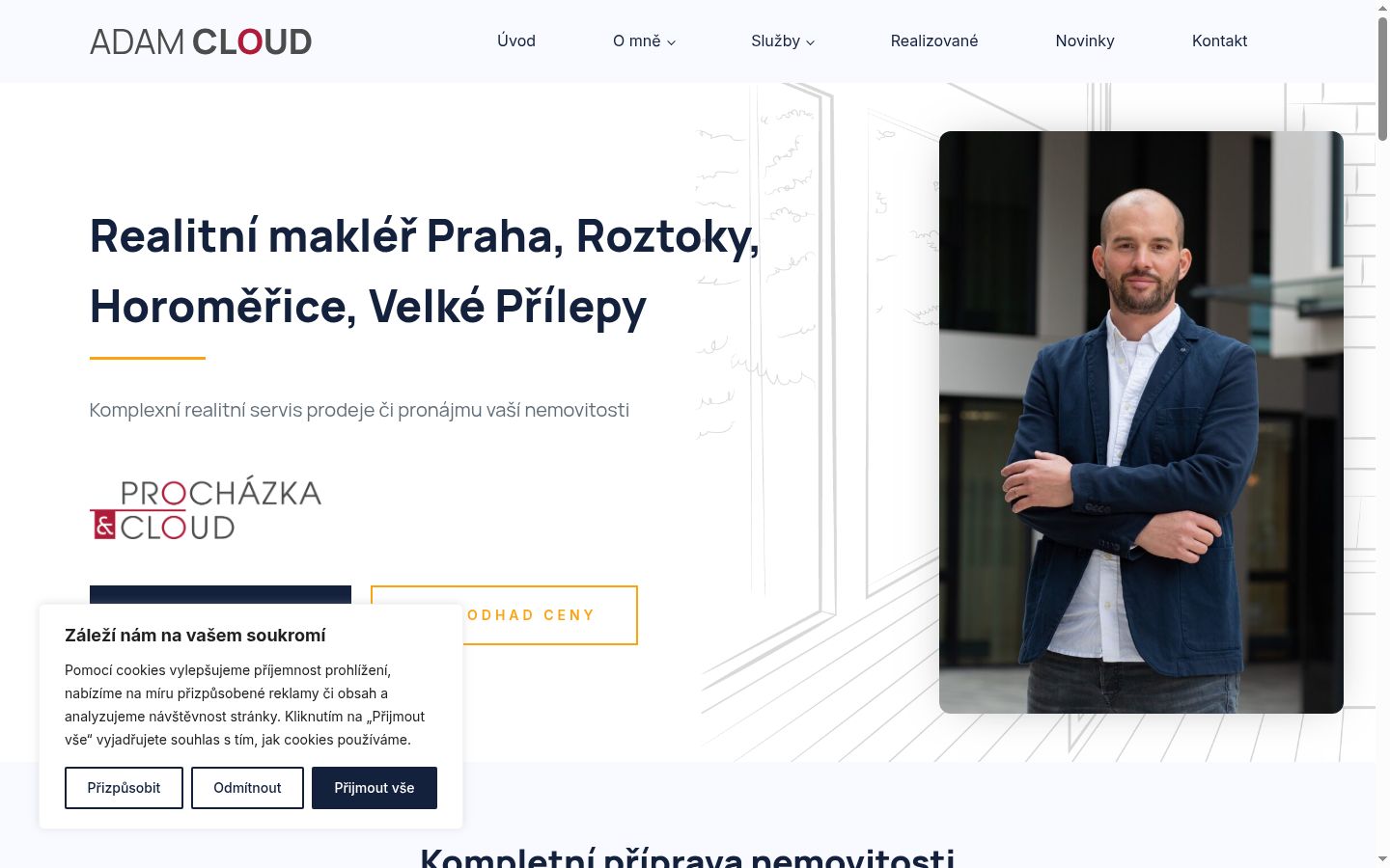 Snímek obrazovky baneru souhlasu zobrazeného před jakoukoli interakcí
