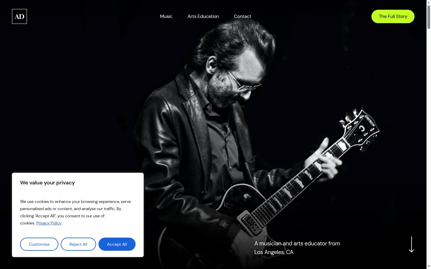 Capture d'écran de la bannière de consentement affichée avant toute interaction