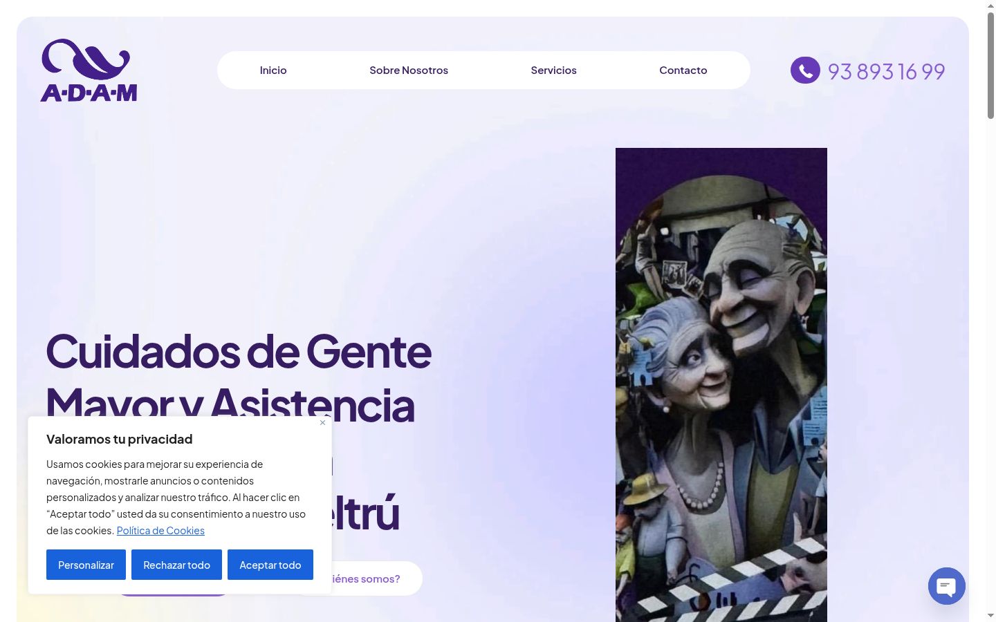 Captura de ecrã do banner de consentimento apresentado antes de qualquer interação