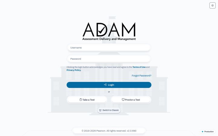 Screenshot of adamexam.com