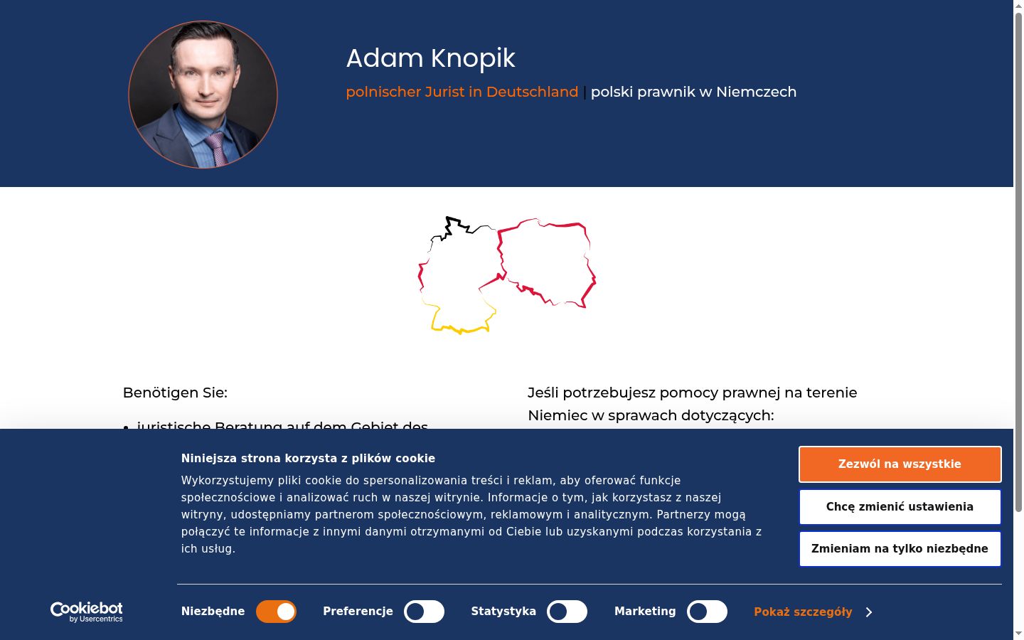 Screenshot del banner di consenso mostrato prima di qualsiasi interazione
