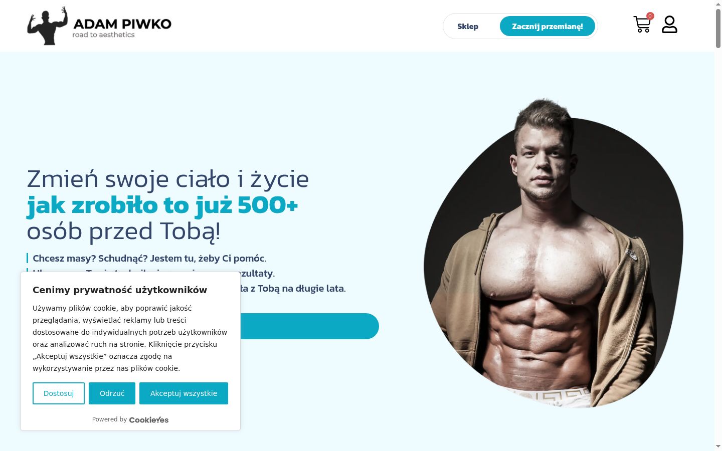 Zrzut ekranu banera zgody wyświetlanego przed jakąkolwiek interakcją