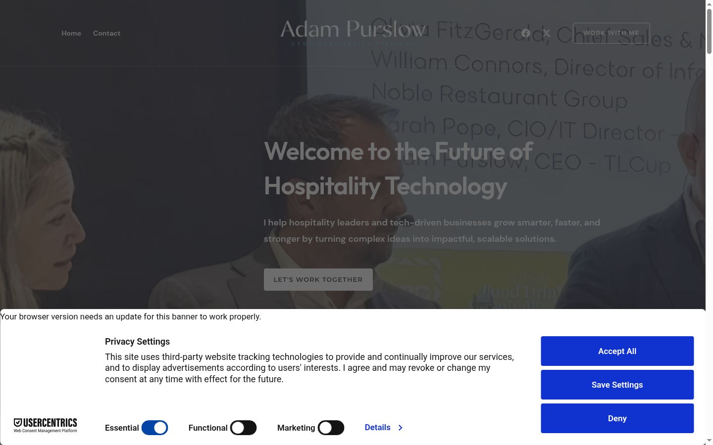 Screenshot of the consent banner shown before any interaction