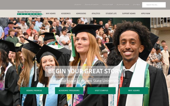 Screenshot of adams.edu