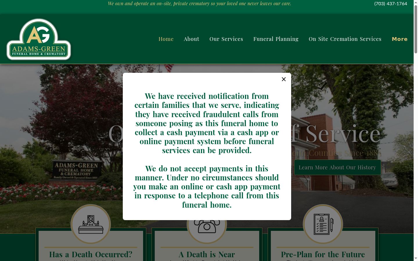 Screenshot of the consent banner shown before any interaction