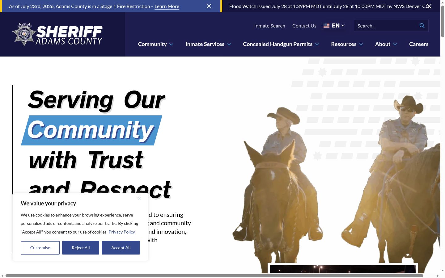 Screenshot of the consent banner shown before any interaction