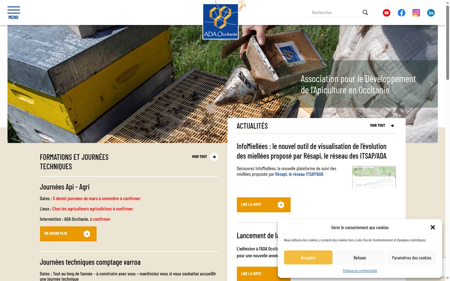 Screenshot del banner di consenso mostrato prima di qualsiasi interazione
