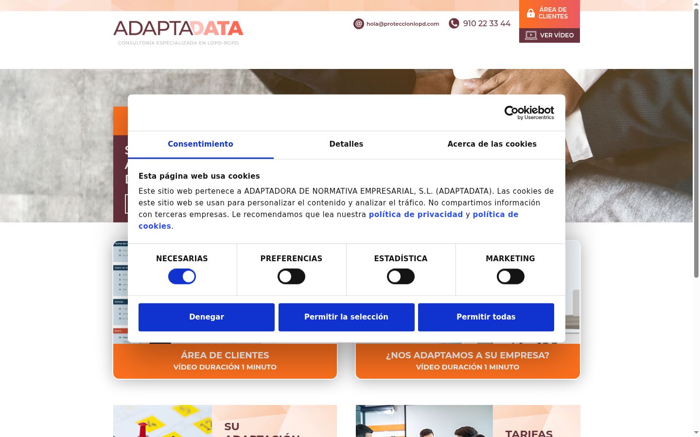 Screenshot tal-banner tal-kunsens muri qabel kwalunkwe interazzjoni