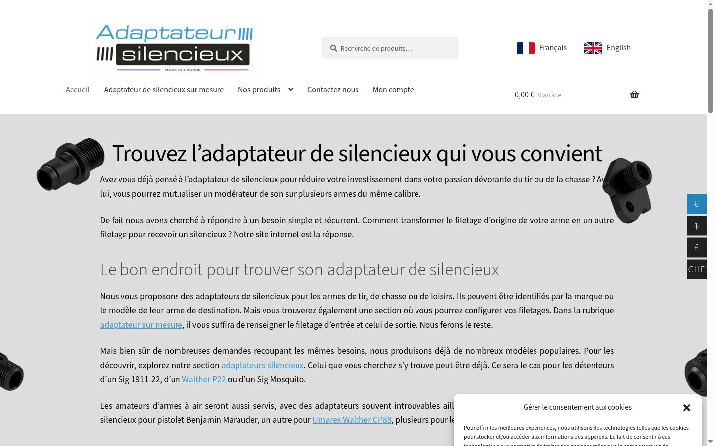 Captura de pantalla del banner de consentimiento mostrado antes de cualquier interacción