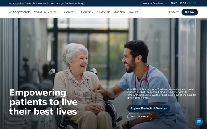 Screenshot of adapthealth.com