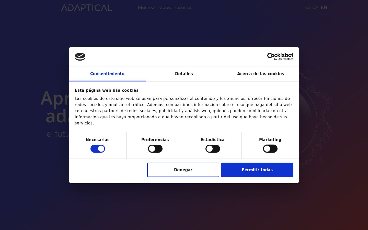 Captură de ecran a bannerului de consimțământ afișat înainte de orice interacțiune