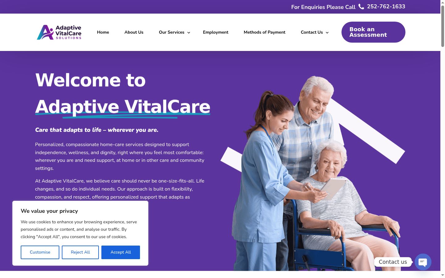 Screenshot of the consent banner shown before any interaction