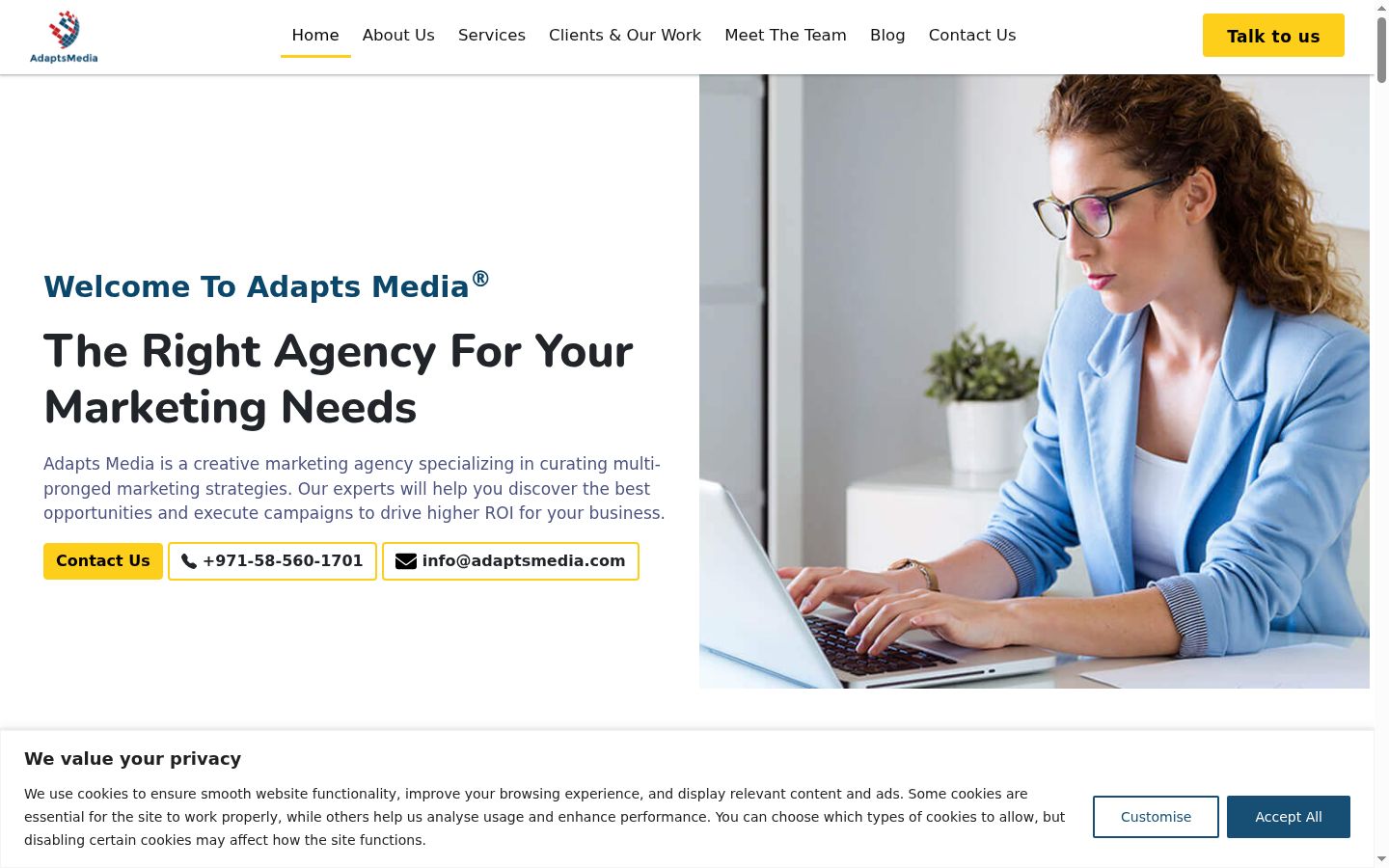 Screenshot of the consent banner shown before any interaction