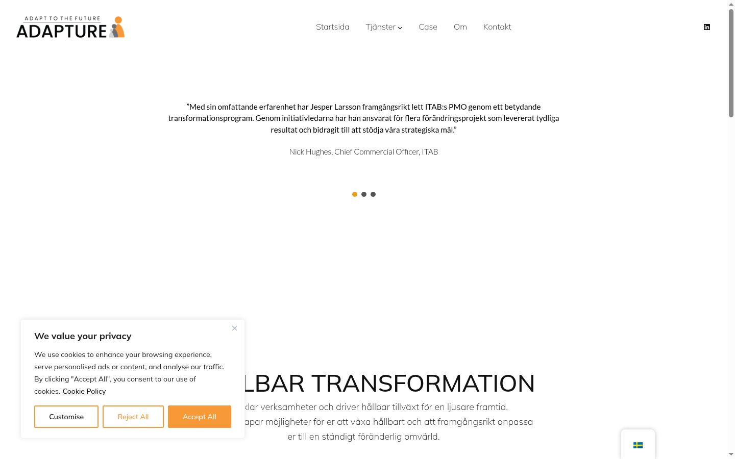 Screenshot tal-banner tal-kunsens muri qabel kwalunkwe interazzjoni