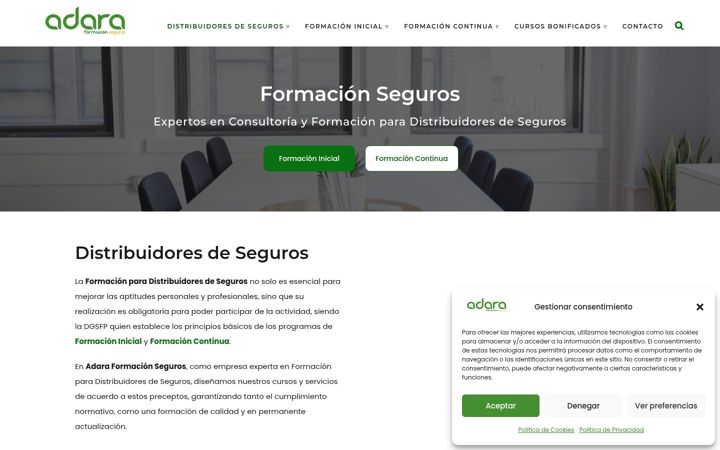 Screenshot van adaraformacionseguros.com