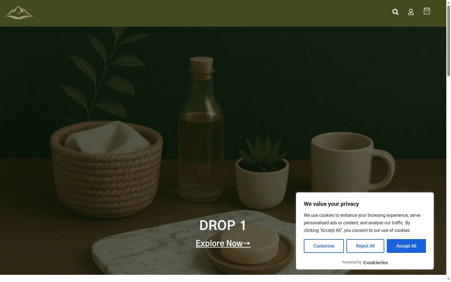 Screenshot of the consent banner shown before any interaction