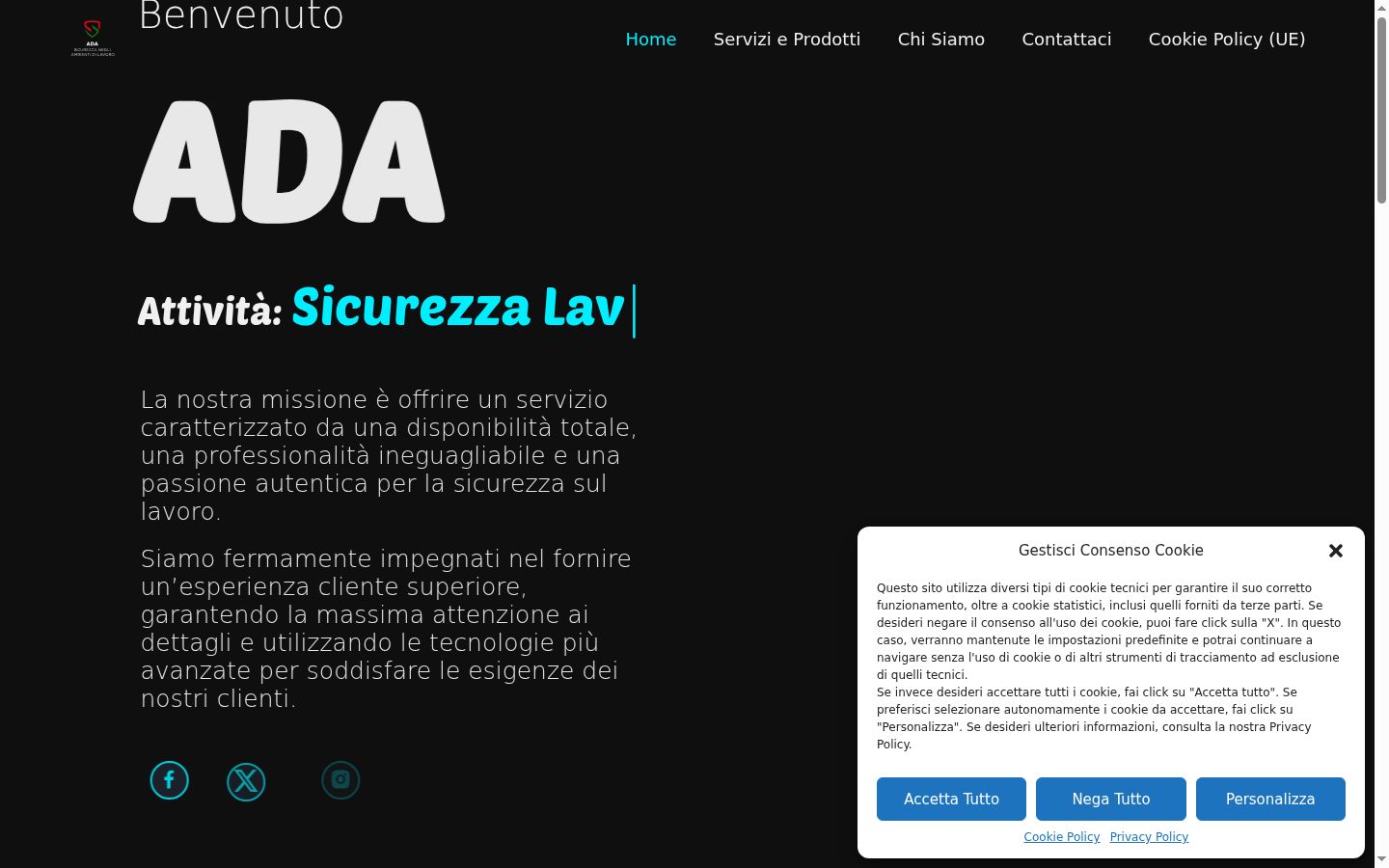 Screenshot of the consent banner shown before any interaction