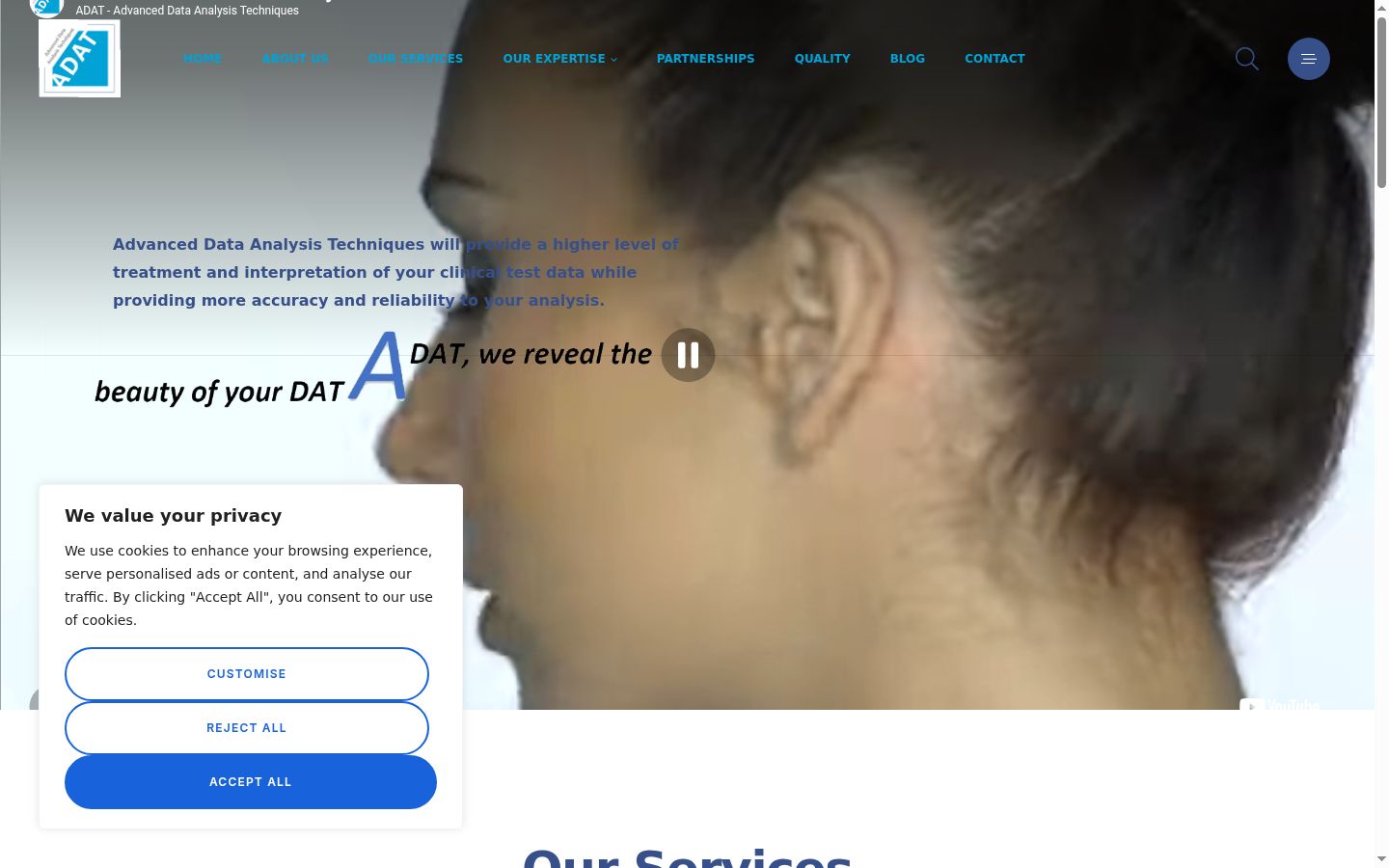 Capture d'écran de la bannière de consentement affichée avant toute interaction