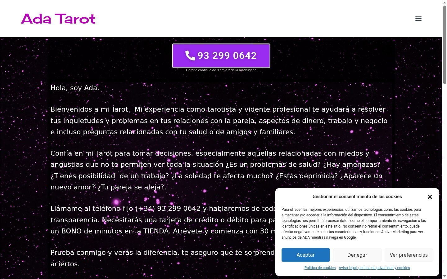 Captura de ecrã do banner de consentimento apresentado antes de qualquer interação