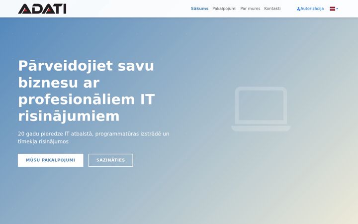 Screenshot of adati.lv