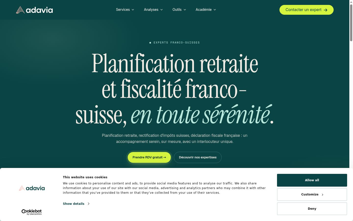 Screenshot del banner di consenso mostrato prima di qualsiasi interazione