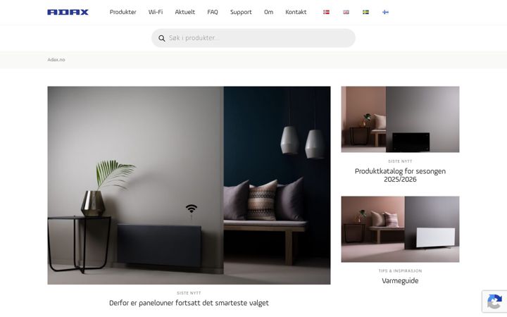 Screenshot of adax.no