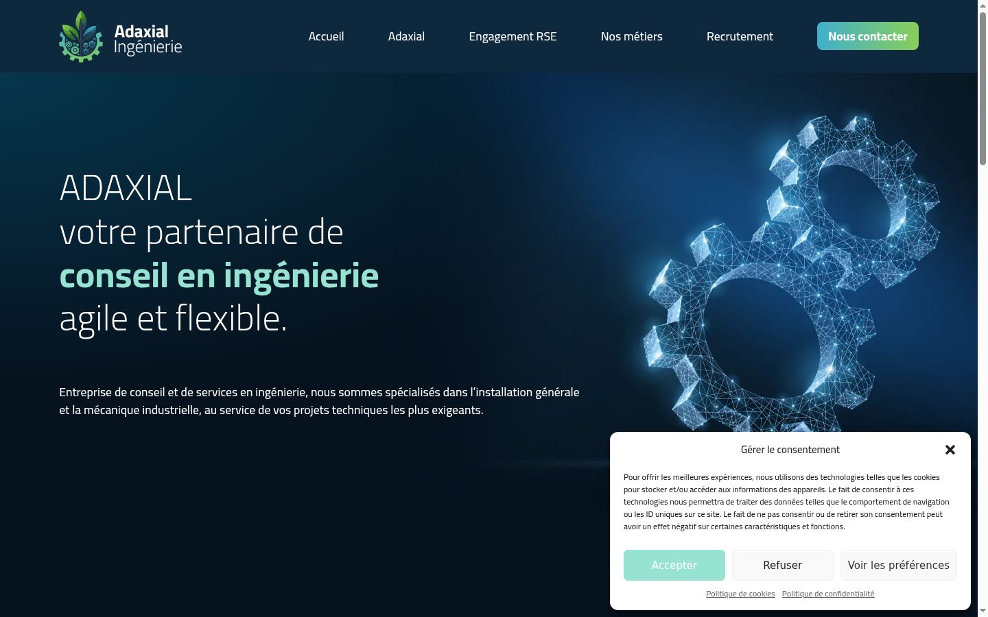 Screenshot of the consent banner shown before any interaction