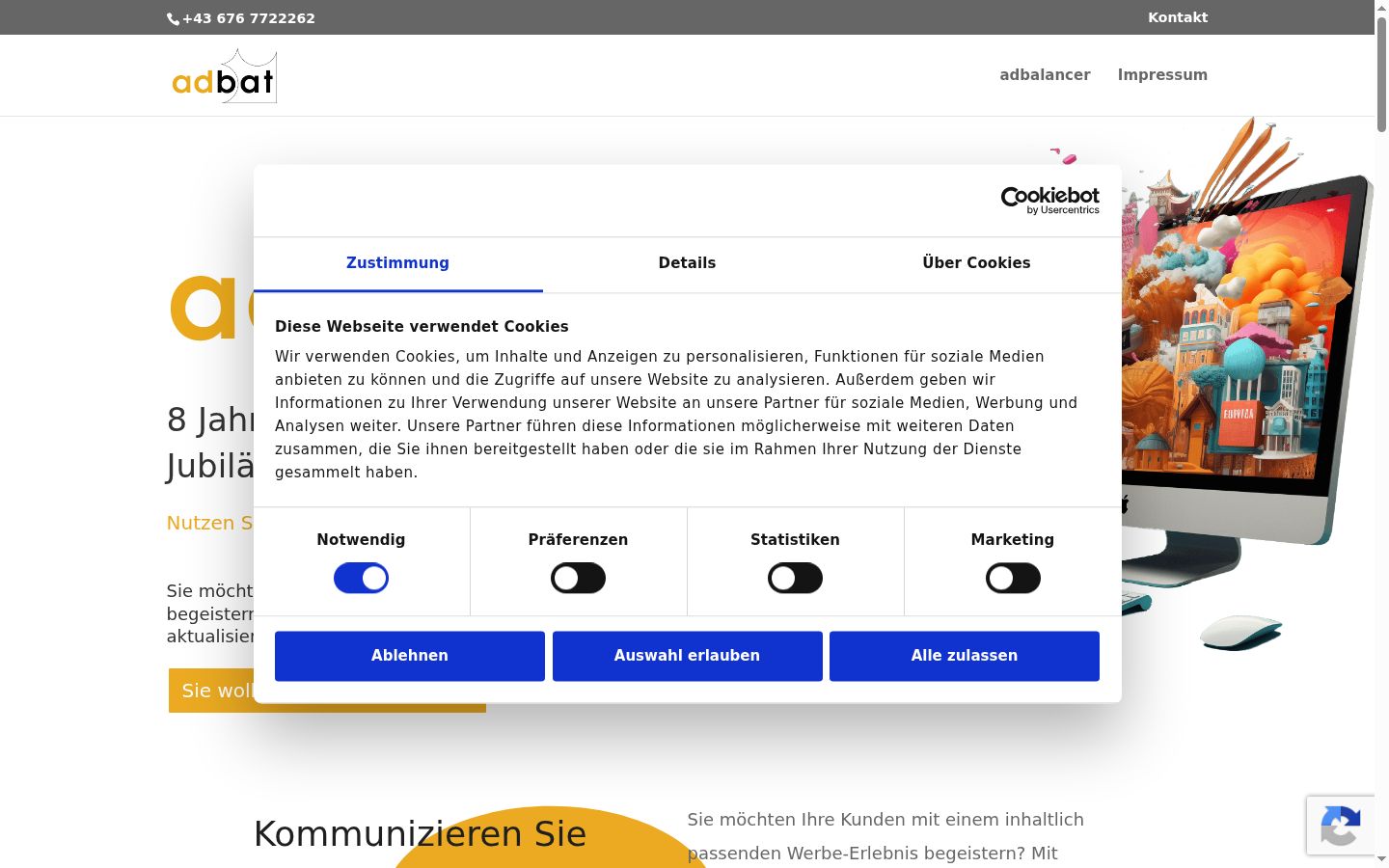 Snímka obrazovky banera súhlasu zobrazeného pred akoukoľvek interakciou